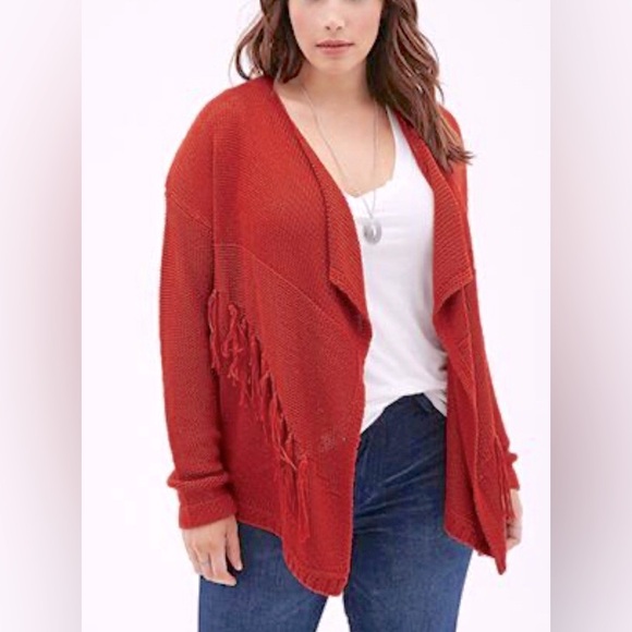 Forever 21 Sweaters - Forever 21 Sienna orange  Open front knit Cardigan 3X